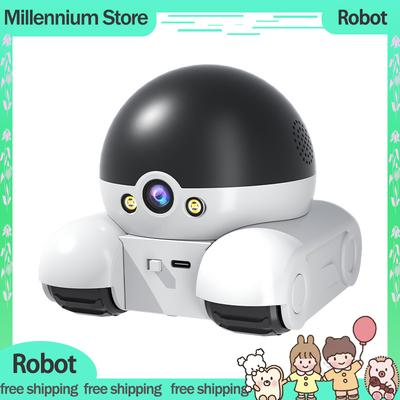 Dual Lens Robot Camera Dual Screen Monitoring All-Around Viewing Long Battery Life Custom Monitor Mobile Walking Camera Gifts