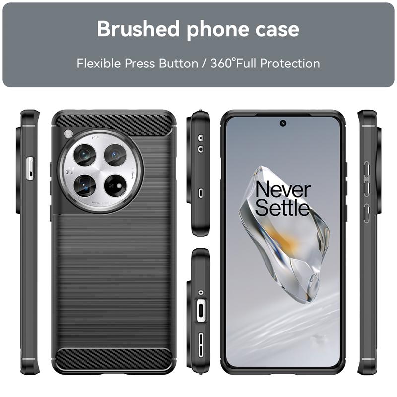 For Cover OnePlus 12 Case For OnePlus 12 5G Shockproof Anti-knock Silicone Carbon Fiber Back Case For OnePlus 12 Case 6.82 Inch