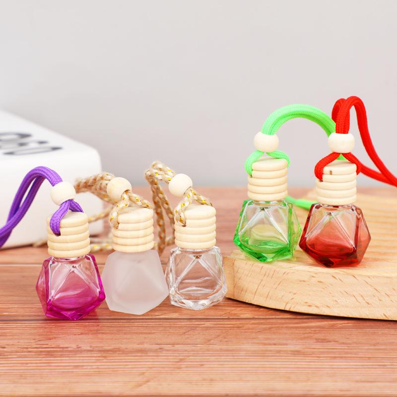 Colored Rhombus Car Aroma Diffuser Bottle with Wooden Lid