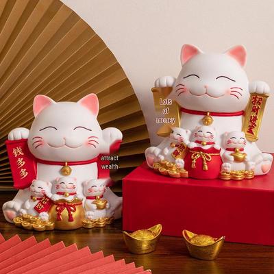 Lucky Cat Silicone Piggy Bank: Durable, Large Capacity Savings Jar for Students, Gifts, and Decor