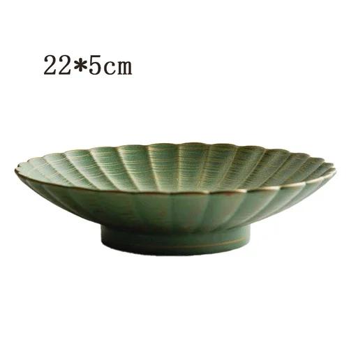 

Solid Color Pattern Ceramic Plate Living Room Decoration Fruit Dinner Steak Dessert Home Kitchen Tableware