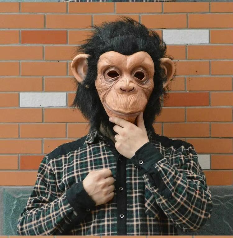 King Kong Gorilla Ape Maske Morsom Dyr Halloween Maskeradefest Miljøvennlig Latex Full Ansiktsmaske