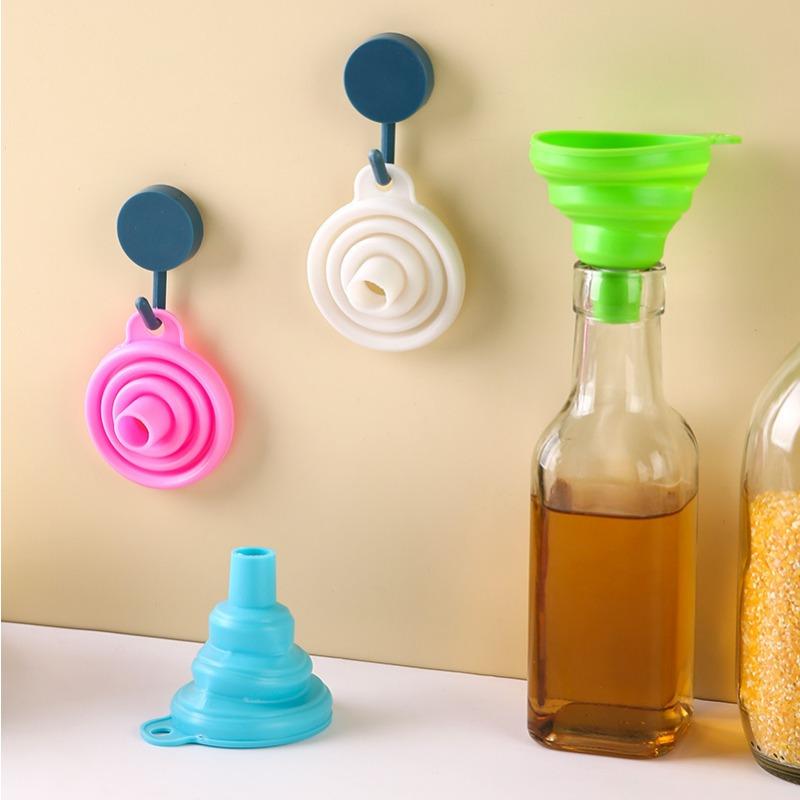 Folding Silicone Funnel with A Small Mouth Household Liquid Funnel Kitchenware Oil Dispenser Oil Funnel