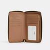 Coach Medium Id Zip Wallet In Signature Canvas Gold Sand Chalk