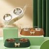 Dog And Cat Double Bowl Stainless Steel Pet Bowl Upset Proof Removable Easy To Clean Water Food One Dog Bowl Pet Accessories