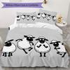 Line Art Sheep Pattern Bedding uilt Set uilt Cover Pillowcase Home Decoration Birthday Gift (1 * duvet cover + 2 * pillowcase without core)