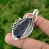 Daughters Day Deal 925 Sterling Silver Pear Natural Sodalite Rough Wife Pendant
