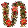  LED Tree Hanging Ornament Rattan Colorful Decoration For Christmas Party