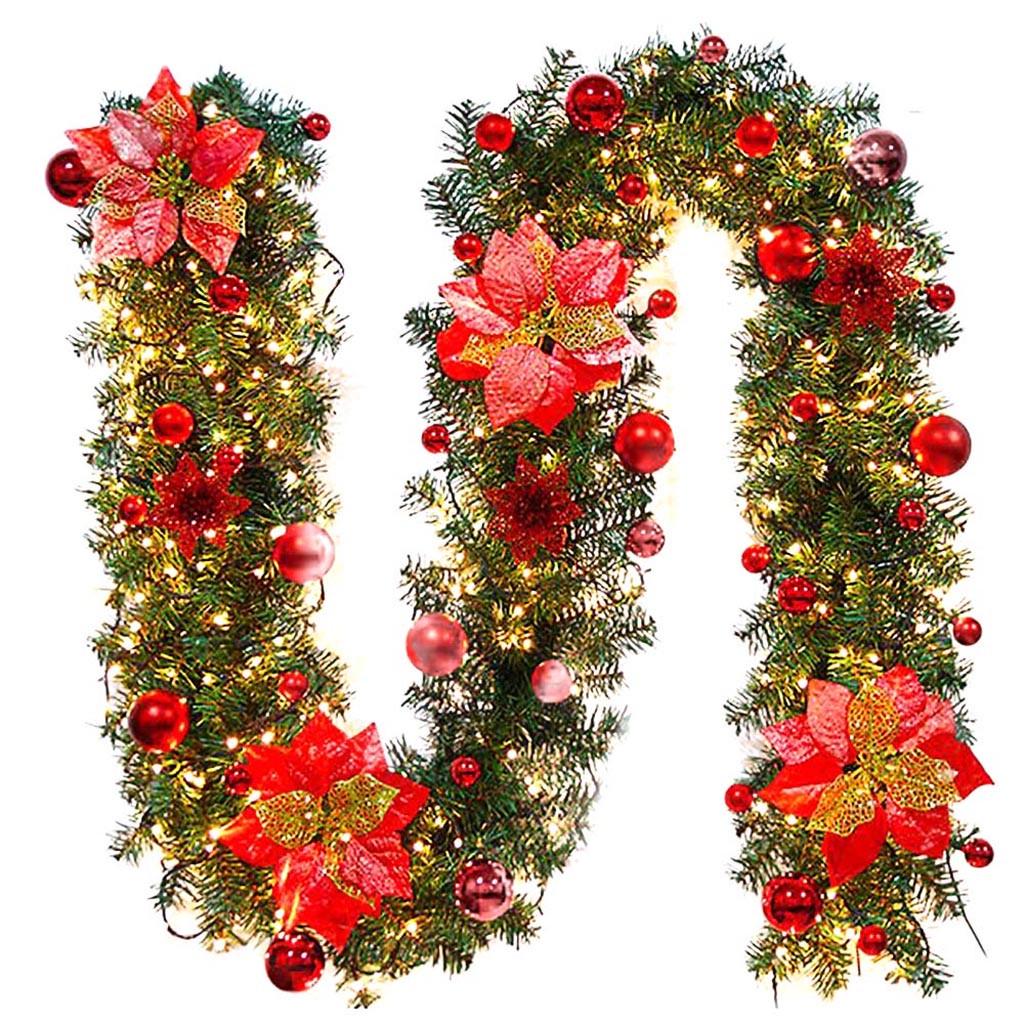  LED Tree Hanging Ornament Rattan Colorful Decoration For Christmas Party