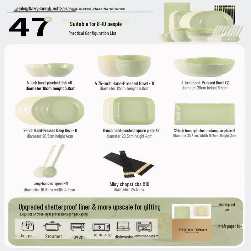 Qiwei Cream Style Ceramic Dinnerware Set
