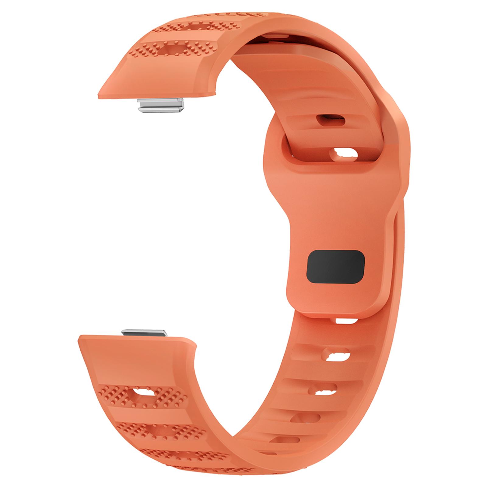 

KALEBOL Watch Band for Huawei Watch Fit 4 Pro/Fit 4/Fit 3 Dot Texture Silicone Wrist Strap Orange