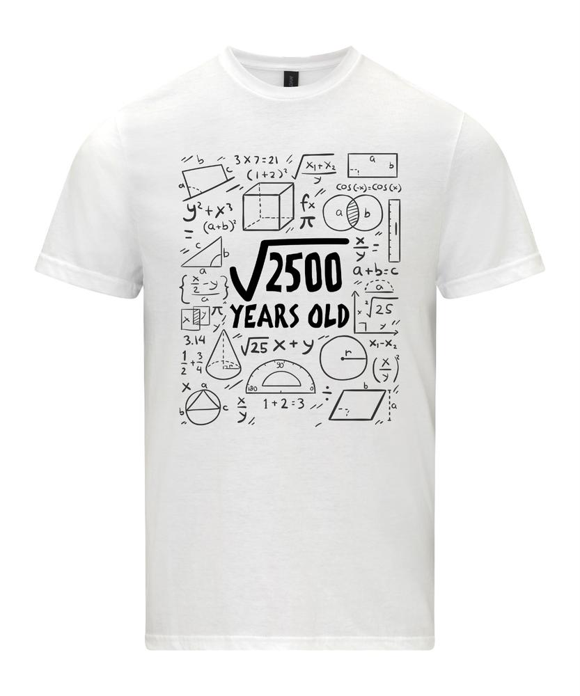 Square Root of 2500 50 Year Old 50th Fifty Birthday Gifts Math TShirt 2XL