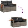 6 Piece Garden Sofa Set with Cushions Grey Poly Rattan & Acacia