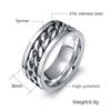 Vnox 8mm Rotatable Chain Ring For Men Women Stainless Steel Flexible Spinner Link Casual Fraternal Rings Male Jewelry Anel