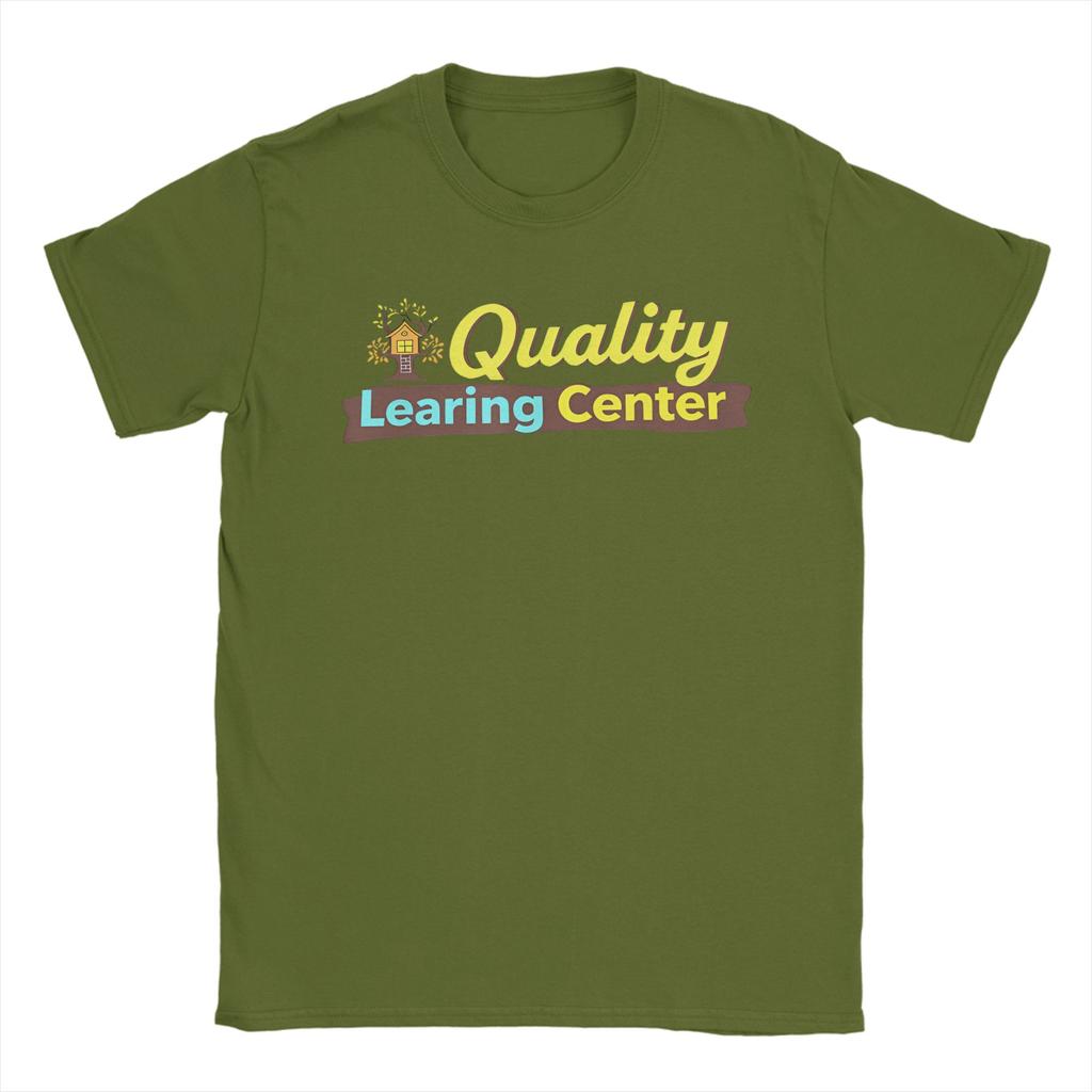 Quality Learing Center T Shirt for Men Cotton Funny TShirts Crewneck  Tees Short Sleeve Clothing Big Size