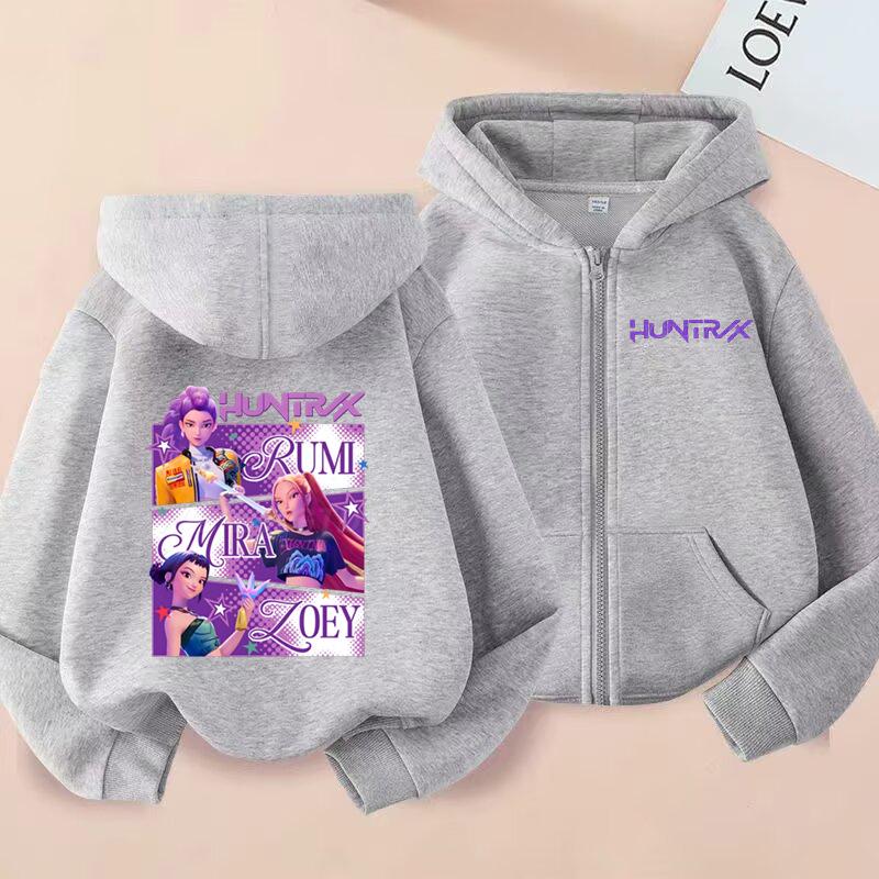 

K-Pop Мисливці на демонів Толстовки Huntrix Дівчинка Хлопчик Повсякденні Пуловери Топи Zoey Rumi Mira Світшот KPop Мисливці на демонів Дитячий одяг 140 рожевий