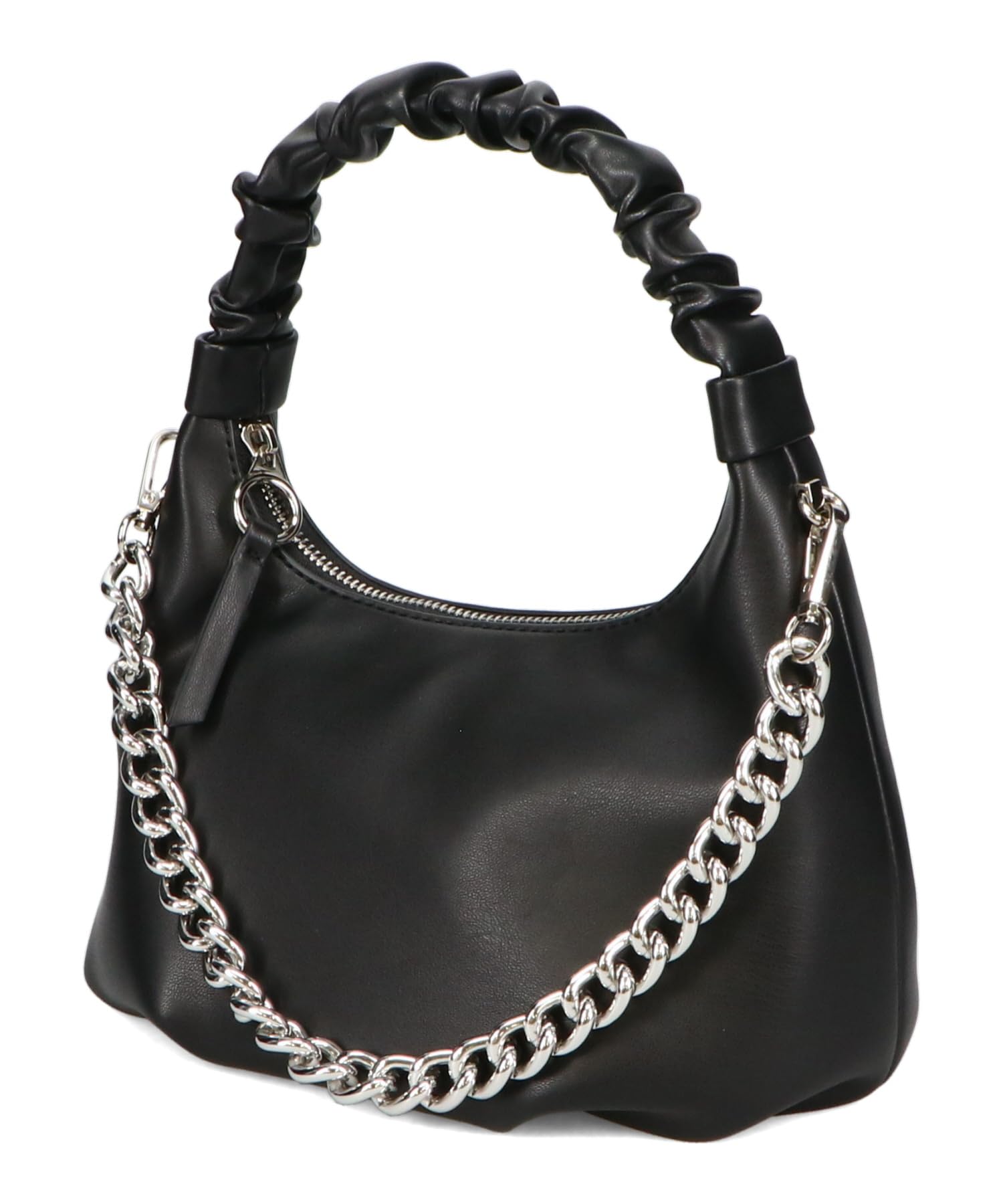 

Oriental Traffic Women s Handbag with Attached Shoulder Strap, Synthetic Leather, Colored Bag, Chain Strap, BA-251 BLACK