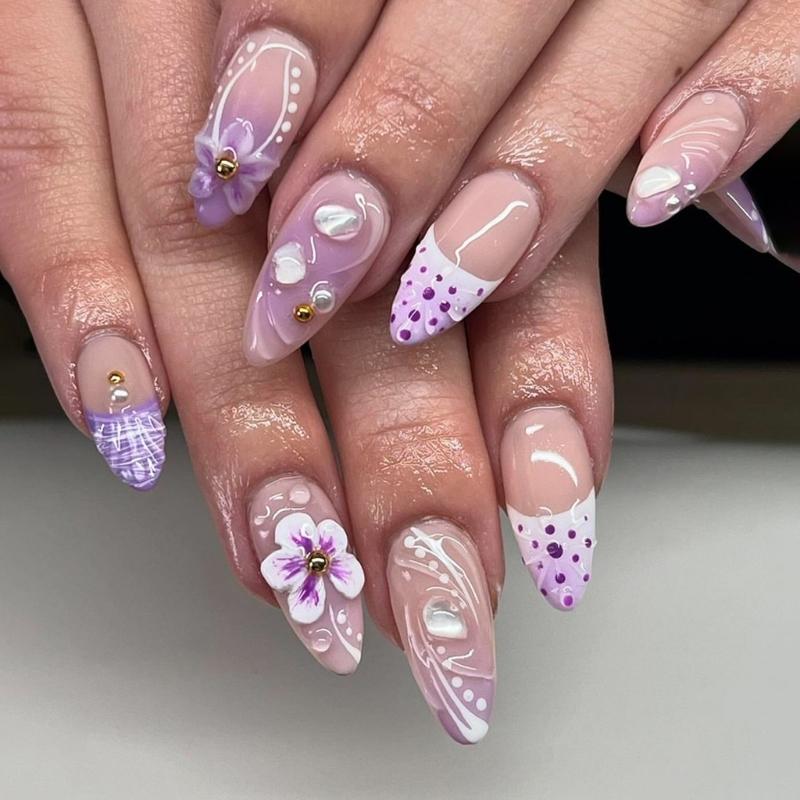 Aufdrücknagel, Falschnagel Klebt auf Nagel Falscher Nagel Acrylnagel Künstlicher Falschnagel für DIY Nagelkunstdesigns