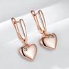 Golden Love Heart Pendant Earrings Simple Women Earrings Party Daily Fashion Jewelry Micro Inlay Zircon Gifts