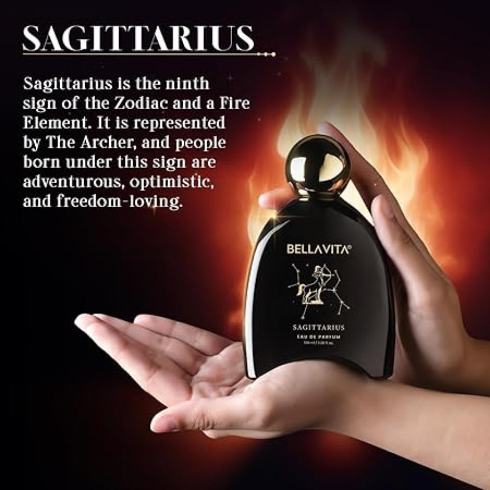 BELLAVITA Zodiac Collection Sagittarius EDP 100ml | Saffron, Chocolate and Moss | Fruity Premium Fragrance for Men and Women