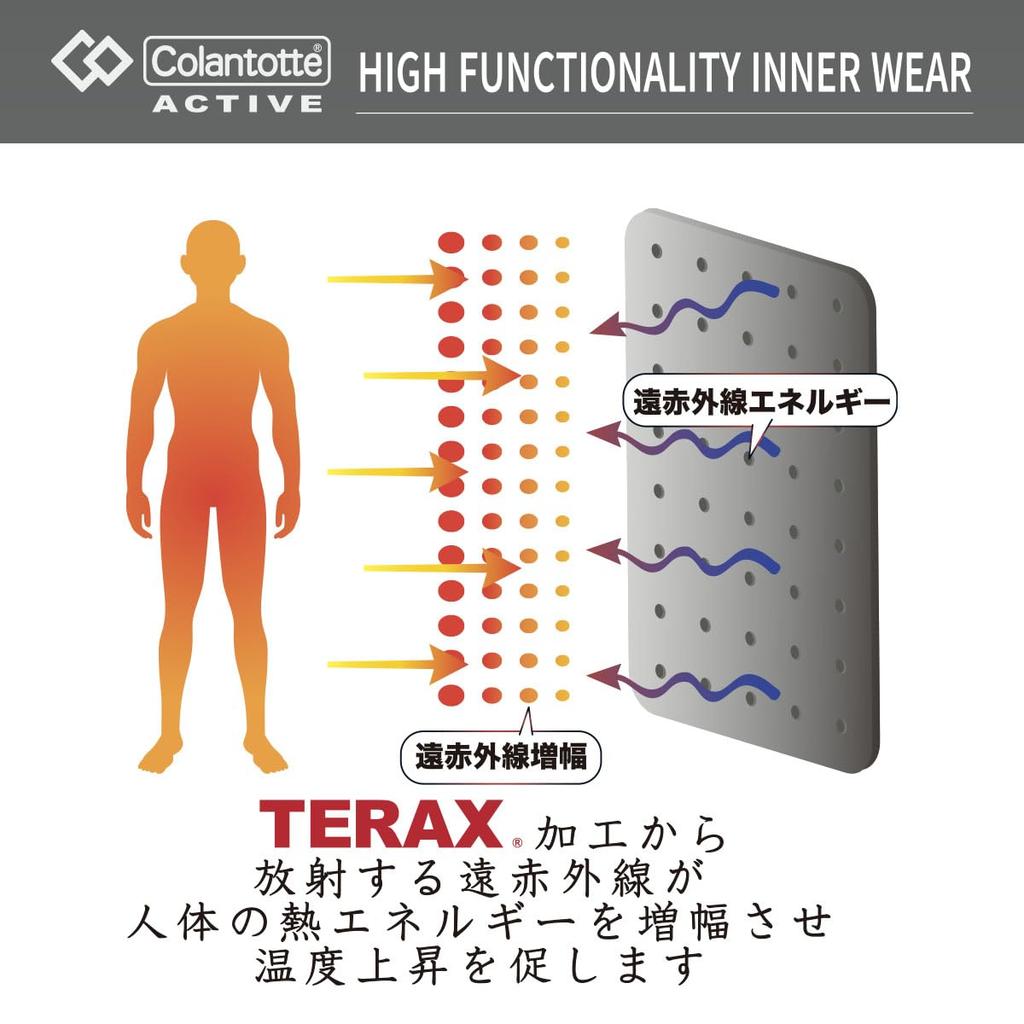 Fukuske Simple [Colantotte: Active] Solid Color 3/4 Sleeve Short Sleeve Inner Top, Promotes Blood Circulation, Women's, Black