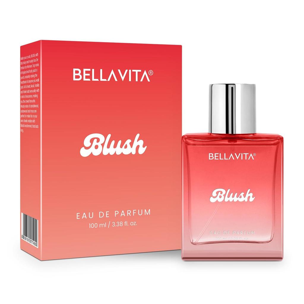 BELLAVITA Blush Eau De Parfum 100ml Long-Lasting Fruity Vanilla Musk Perfume for Women Romantic Gift