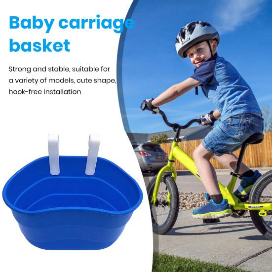 Bicycle Scooter Basket Large Capacity Bright Color Smooth Edge Strong Load-bearing Simple Installation Kids Bicycle Scooter Basket Storage