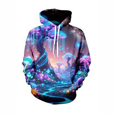 Autumn and Winter Ladies Flower Animal 3D Printed Hooded Comfortable and Breathable Hoodies & Sweatshirts (women’s)