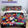 3PC Custom Name Sports Ball Celebration Bedding Set Duvet Cover Closure Includes 1 Duvet Cover & 2 Pillowcases for Bedroom