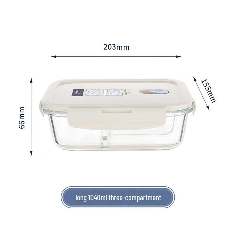 High Borosilicate Glass Compartmented Lunch Box