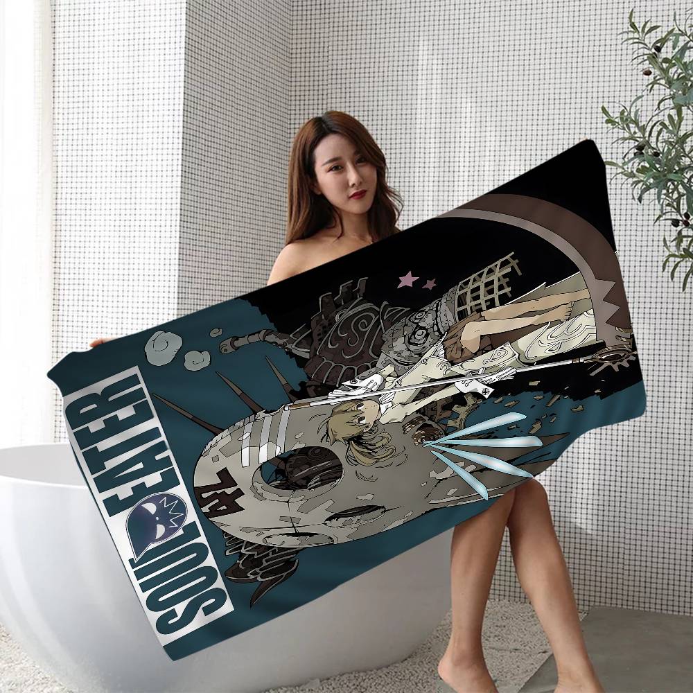 S-Soul E-Eater Anime Microfiber Blanket Quick Drying Beach Towels Oversized Printing Super Absorbent Pool Towel Blanket