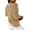 European & American Women's V-Neck Cable Knit Sweater - Long Sleeve Solid Color Casual Pullover Top
