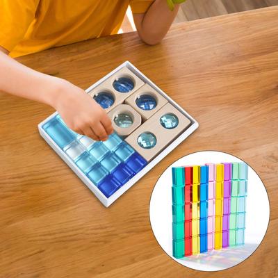 19 Pieces Acrylic GEM Cube Blocks Set Gemstone Cubes Stacking Game Sensory Training Highly