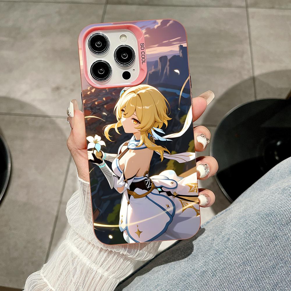 Game GI Lumine Pink Translucent Mobile Phone Case for iPhone 17 16 15 14 13 12 11 X XR XS 8 7 Air Pro Max Plus Colorful Cover