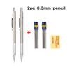 Full Metal Mechanical Pencil Set 0.3 0.5 0.7 0.9 1.3 2.0mm Art Drawing Automatic Pencil with Leads Office Kawaii School Supplies