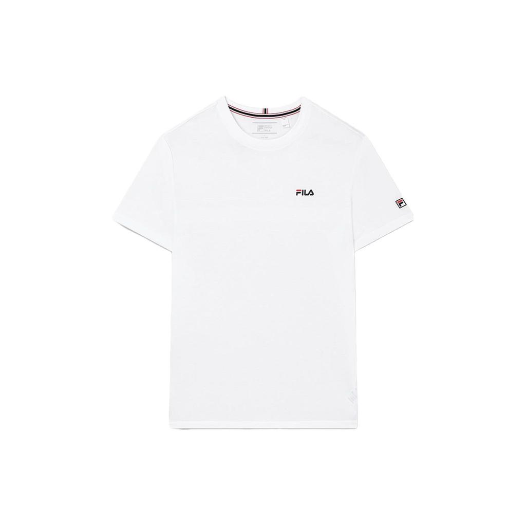 Fila Embroidered Logo Casual Round Neck Printed Short Sleeve T-Shirt Men Tops Standard-White F11M321113FWT