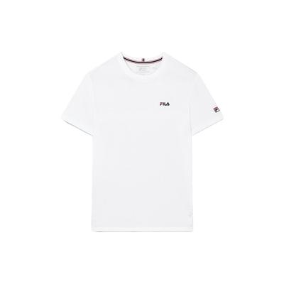 Fila Embroidered Logo Casual Round Neck Printed Short Sleeve T-Shirt Men Tops Standard-White F11M321113FWT
