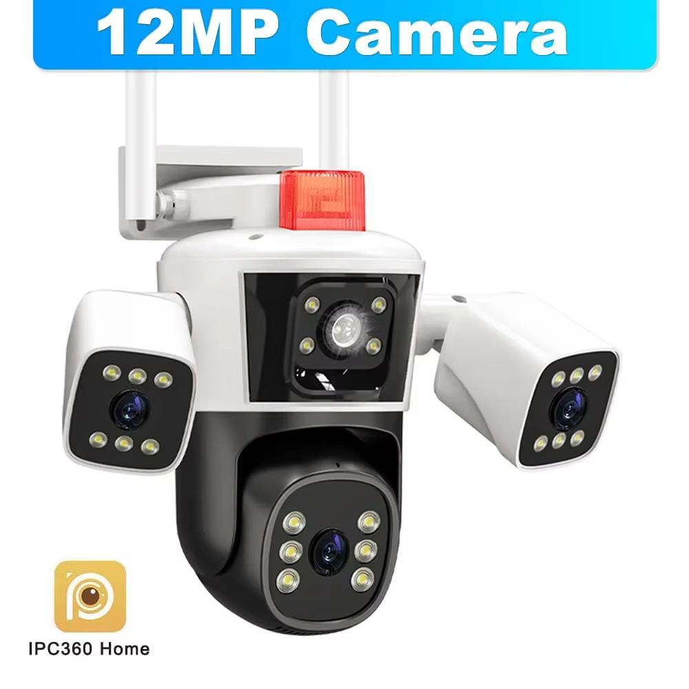 

LS VISION 6K 12MP WiFi IP Camera Three lens Panoramic View Outdoor PTZ IP Camera AI Tracking Security Protection CCTV Surveillance Cameras 12MP Camera