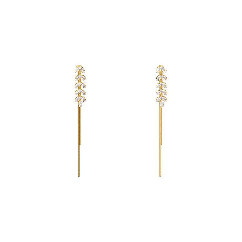High-end Zircon Pendant Earrings with Fringes for Women, Classic Ear Pendants That Are Versatile and Exquisite.