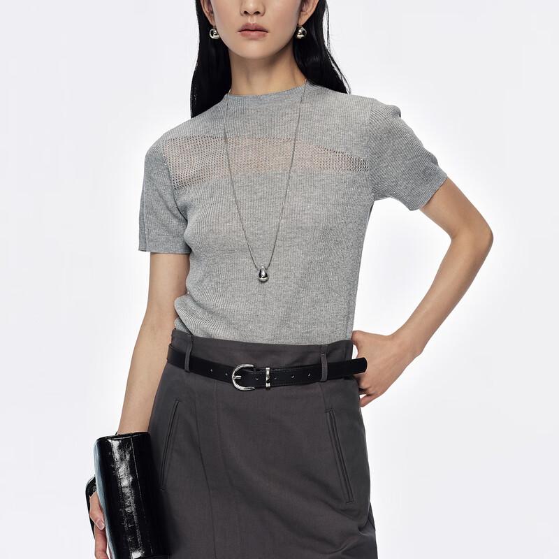 Women's Stand-Collar Short-Sleeve Knit Top