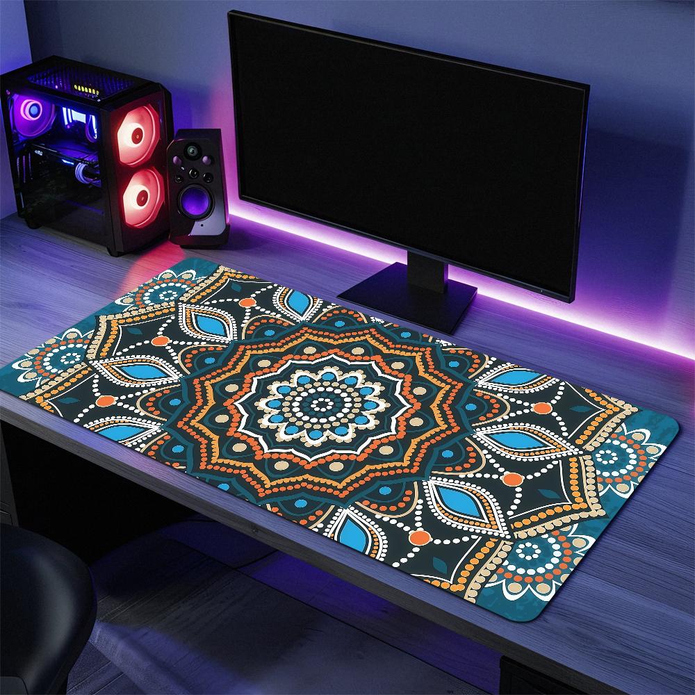 Art Vibrant Mexican Ethnic Flower S Mouse Pad Large Desk Mat Keyboard Ergonomic Office Rubber PC Nonslip Antifray Home Custom