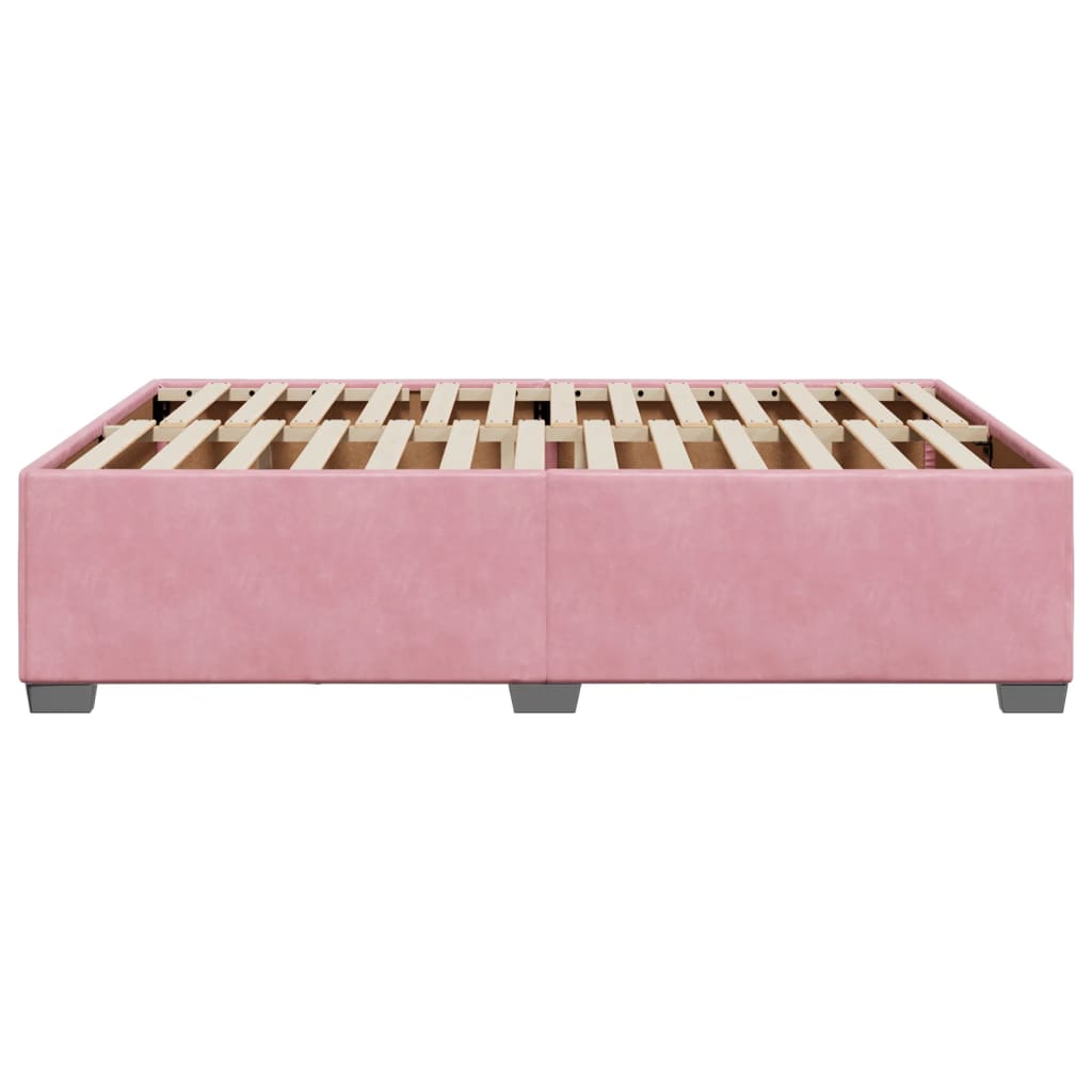 Pink Bed Frame 140 x 190 cm Velvet