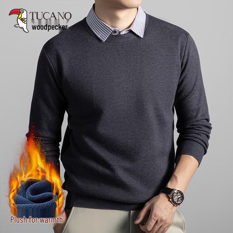 TUCANO Men's Winter Faux Two-Piece Thermal Sweater