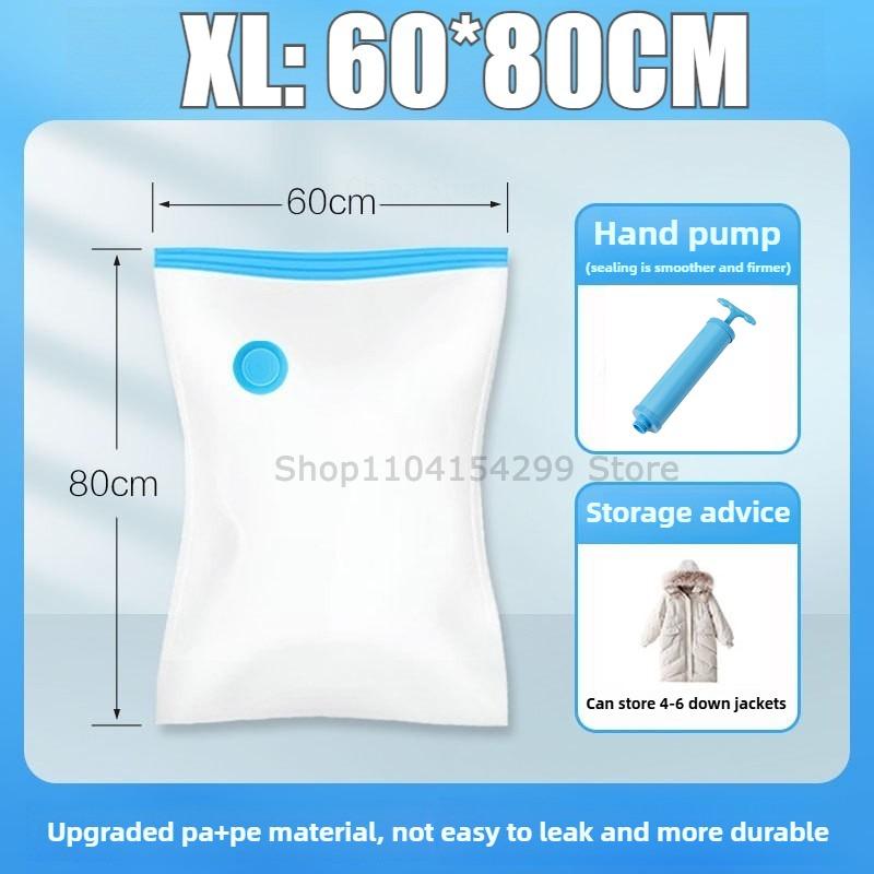 Vacuum Storage Bags with Electric/Hand Pump Multi-Purpose Plastic Rectangular Bags with Zipper Closure Space-Saving Organizer