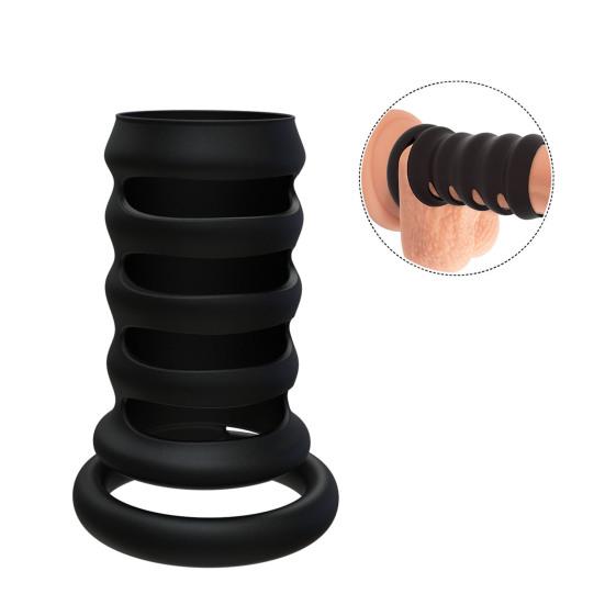 Penis Corrector Safe Longer-lasting Erection Silicone Delay Ejaculation Lock Ring for Male