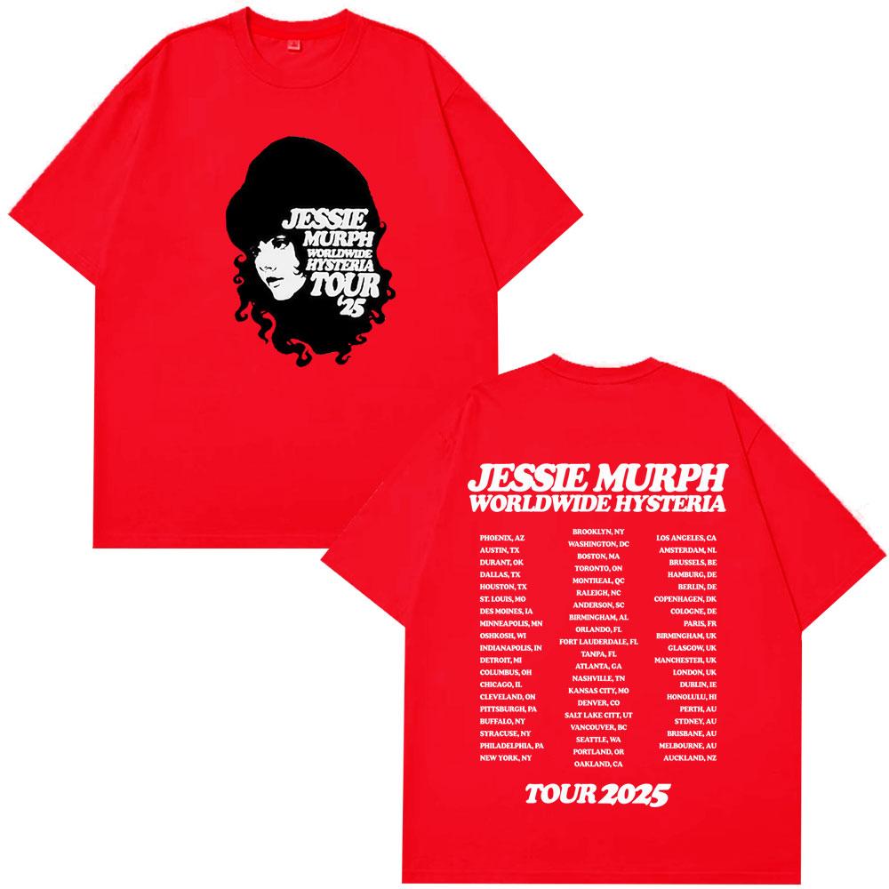 Jessie Murph Worldwide Hysteria 2025 vintage Graphic Tshirt men women Harajuku shortsleeved 100 cotton comfort loose Tshirts S