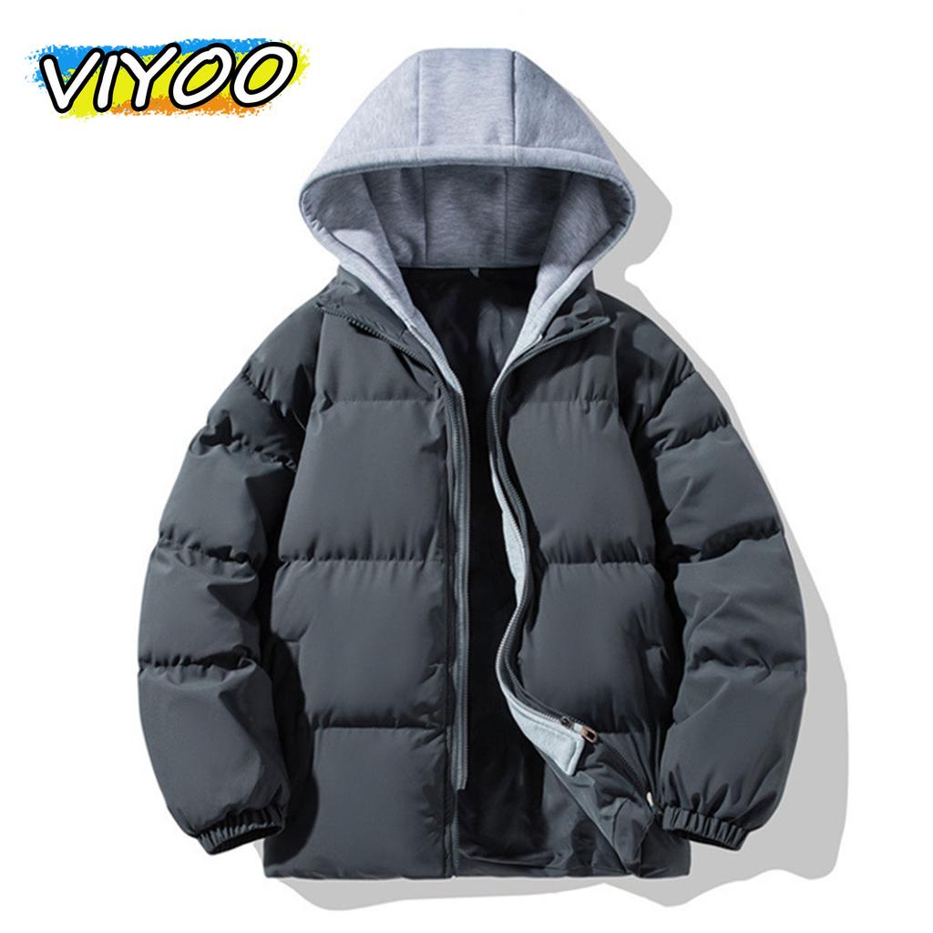 Vestiti Invernali 2024 Cappotto Imbottito con Cappuccio da Uomo Parka Spessi da Uomo Giacca Outdoor Antivento Streetwear Felpe Harajuku