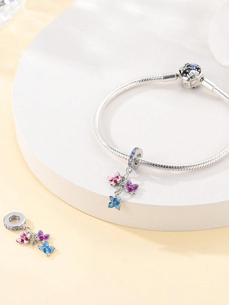 Charms Plata Colorful Butterfly Sunflower Beads Copper Plated Fit Copperoriginal Bracelet For Jewelry Making Diy Charm