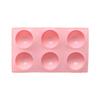 6 Holes Circular Footprint Silicone Baking Mold Reusable BPA Free Mould for Fondant Cookie Pudding Home DIY Baking