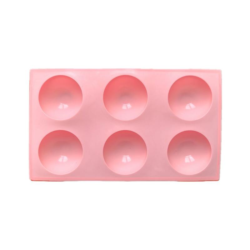 6 Holes Circular Footprint Silicone Baking Mold Reusable BPA Free Mould for Fondant Cookie Pudding Home DIY Baking